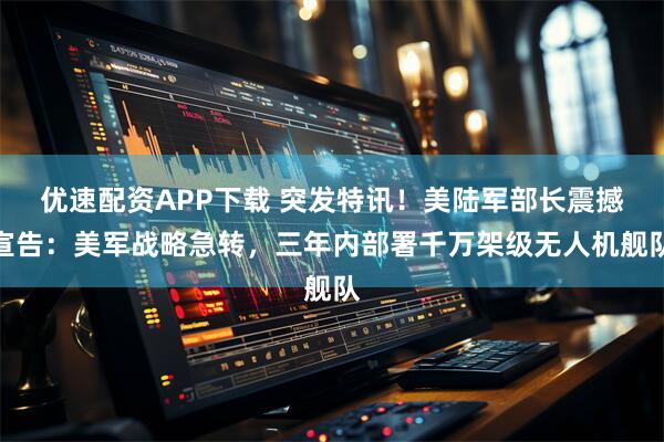 优速配资APP下载 突发特讯！美陆军部长震撼宣告：美军战略急转，三年内部署千万架级无人机舰队